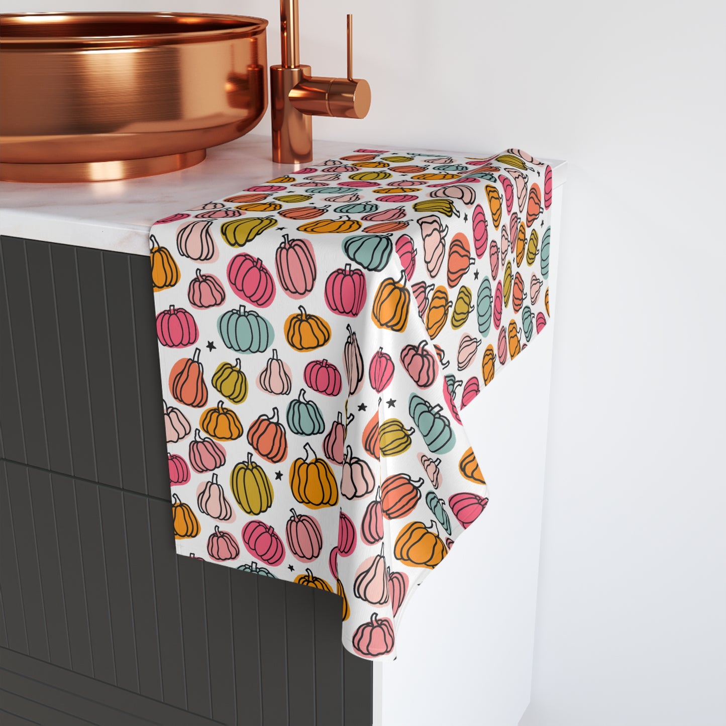 Pink Pumpkin Hand Towel