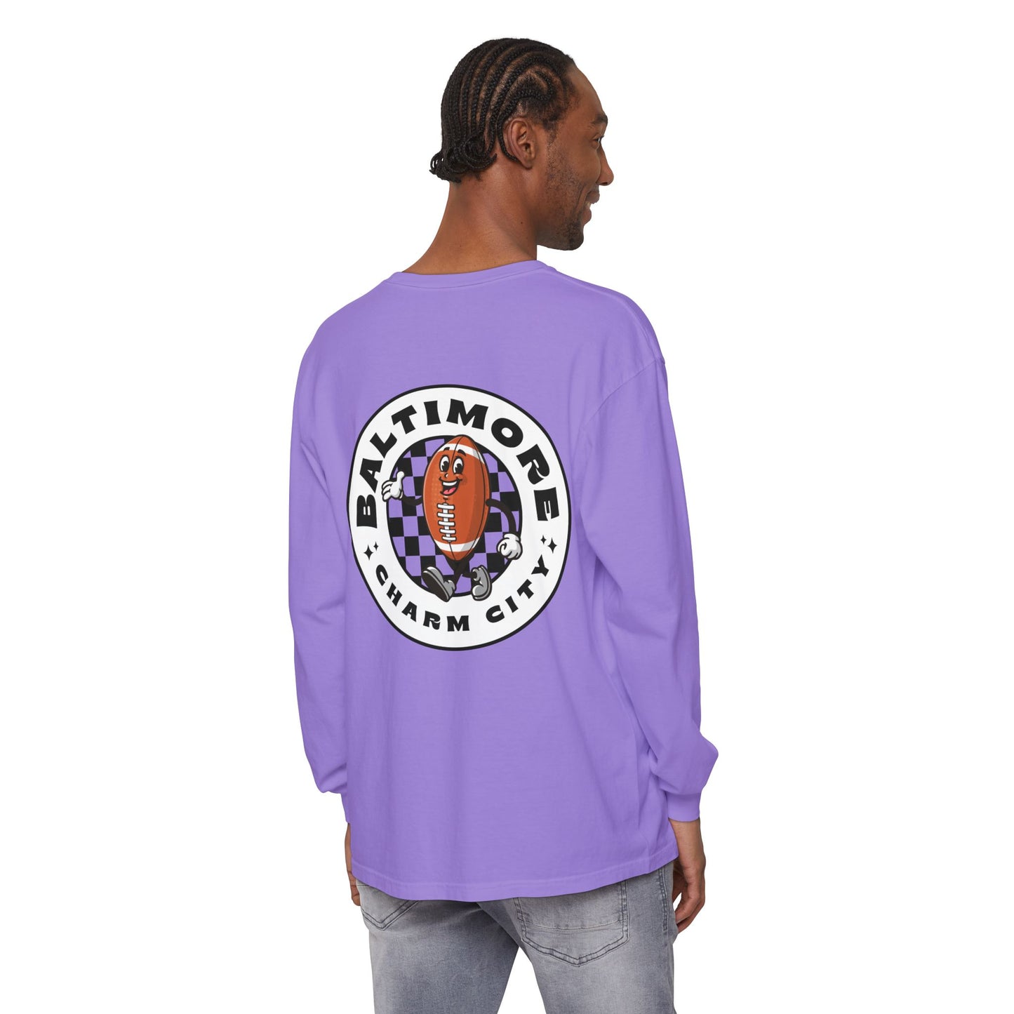 Baltimore Football Long Sleeve T-Shirt- Purple