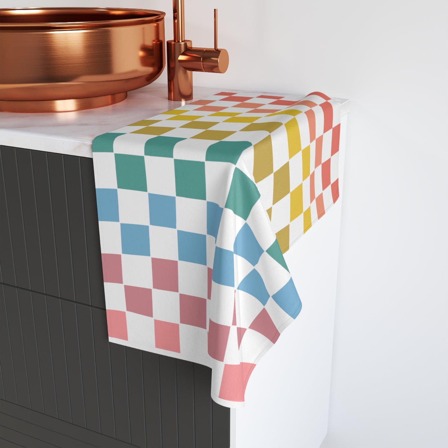 Rainbow Checkered Hand Towel