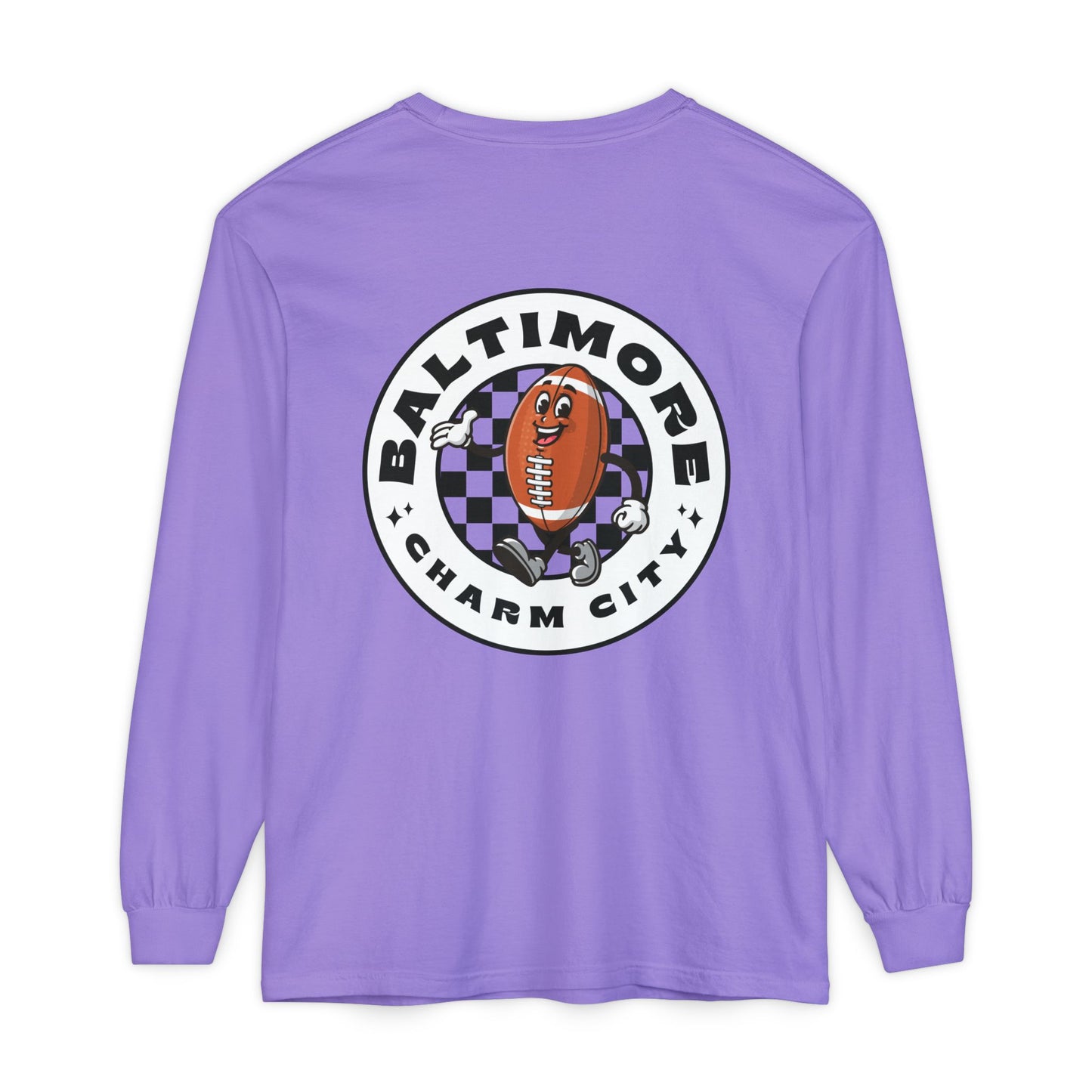 Baltimore Football Long Sleeve T-Shirt- Purple