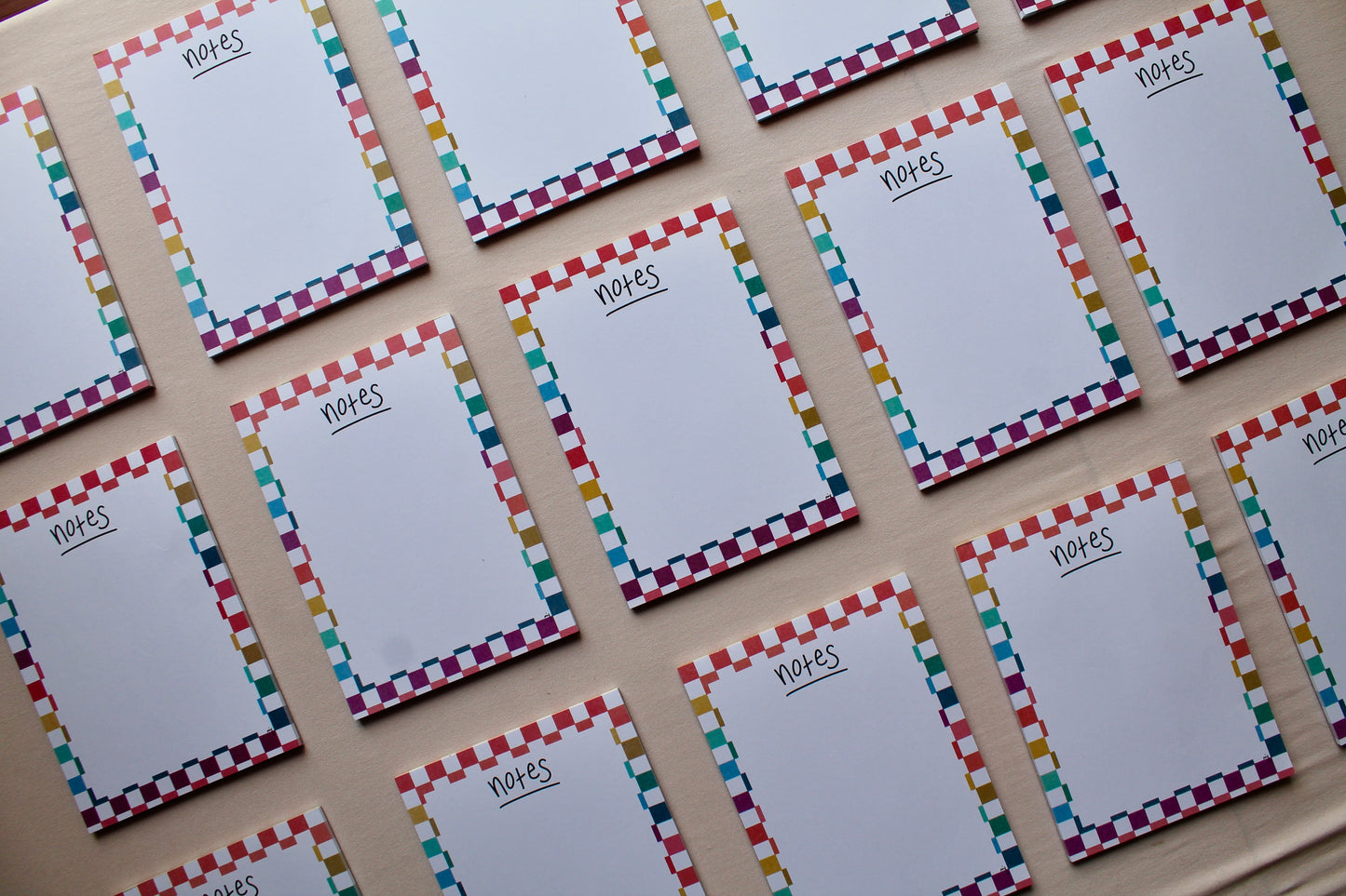 Rainbow Checkered Notepad