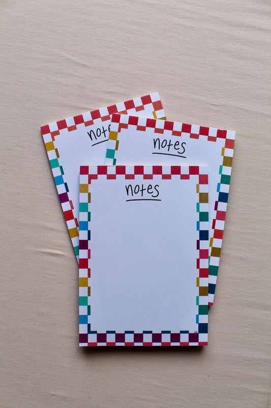 Rainbow Checkered Notepad