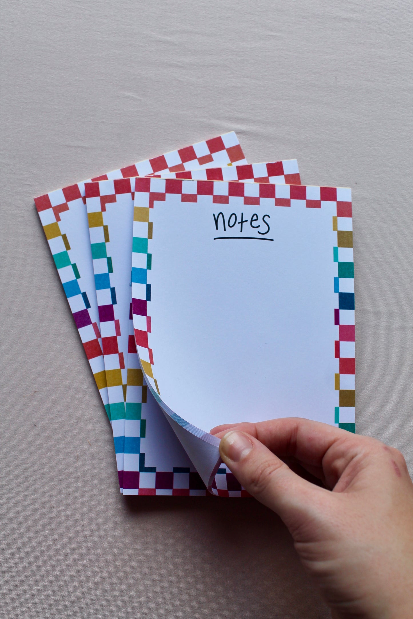 Rainbow Checkered Notepad