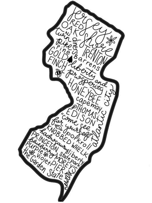 New Jersey State Outline Word Art- Digital Download Print
