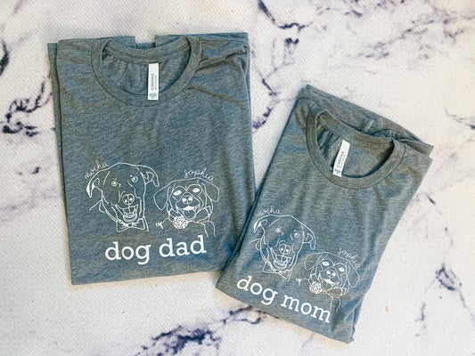 Custom Pet Dog Mom, Dog Dad Shirt