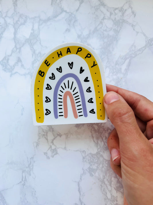 Be Happy Rainbow Sticker