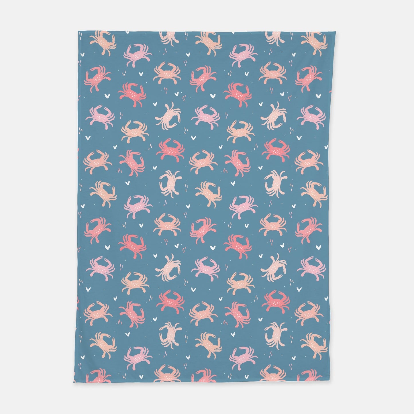 Pink Crab Baby Swaddle Blanket