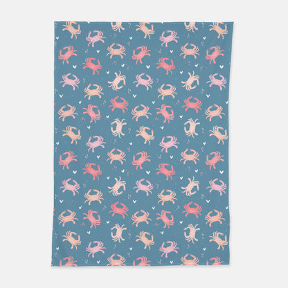 Pink Crab Baby Swaddle Blanket