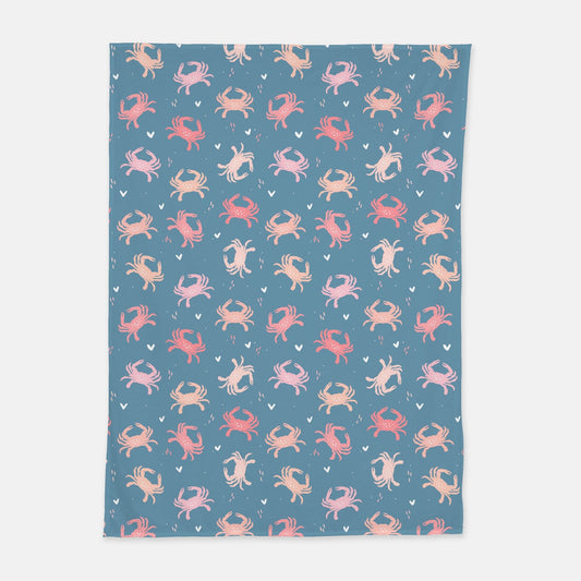 Pink Crab Baby Swaddle Blanket