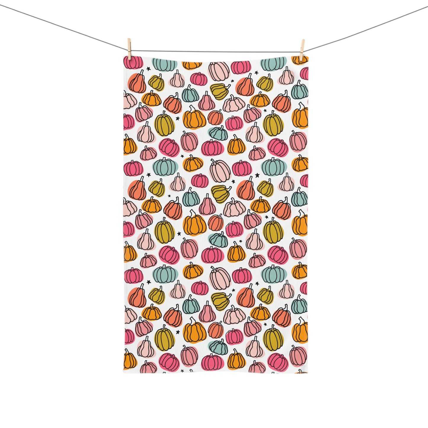Pink Pumpkin Hand Towel