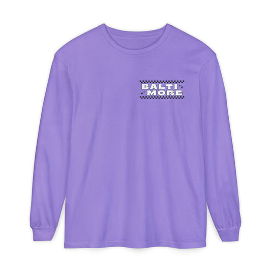 Baltimore Football Long Sleeve T-Shirt- Purple