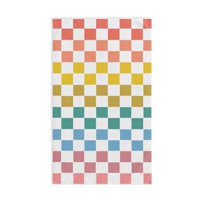 Rainbow Checkered Hand Towel