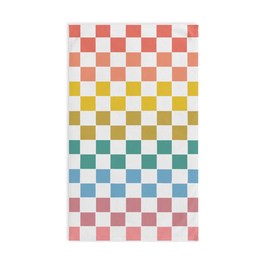 Rainbow Checkered Hand Towel