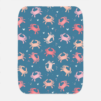 Pink Crab Baby Burp Cloth