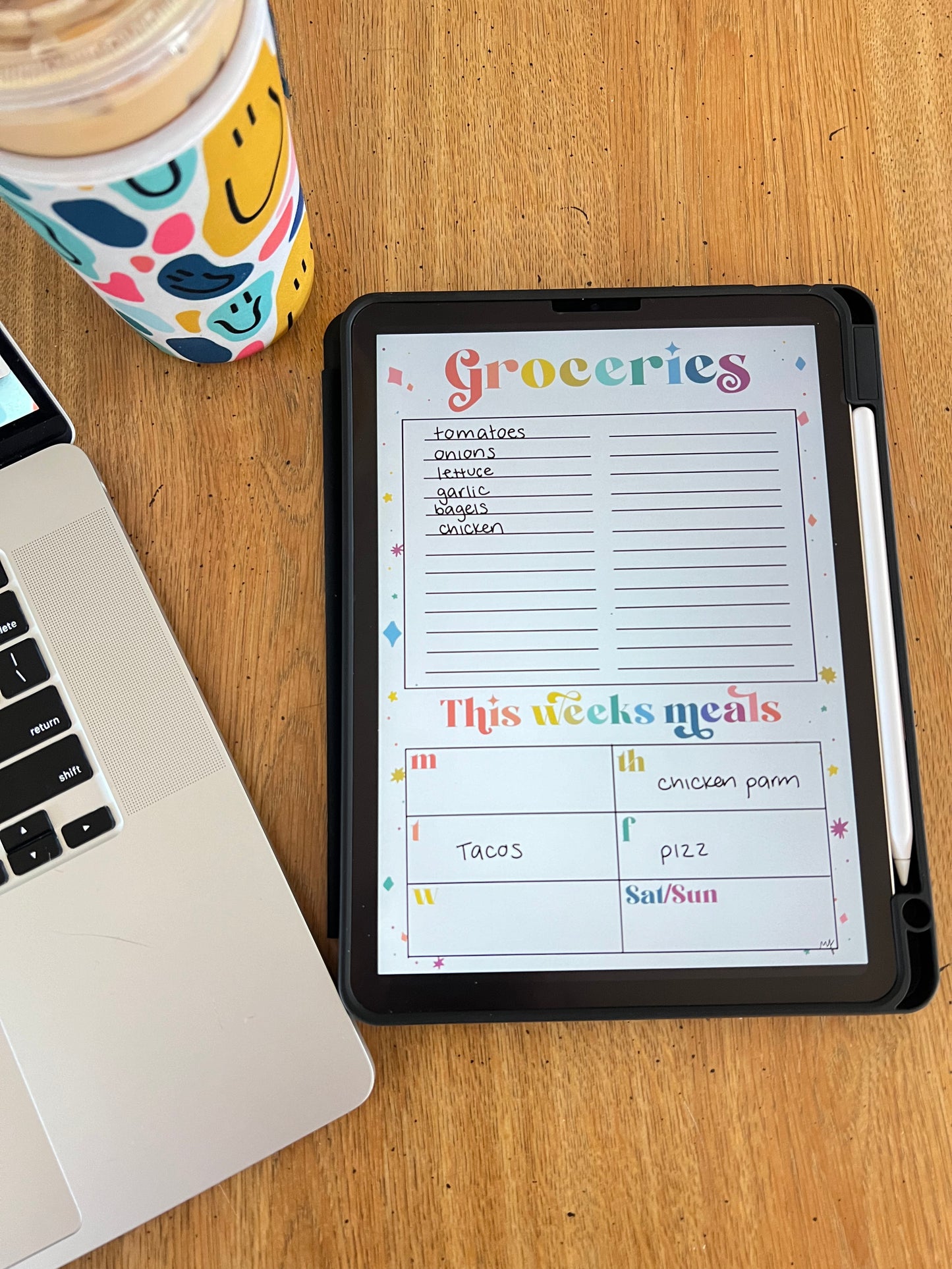 Digital Rainbow Grocery Notepad