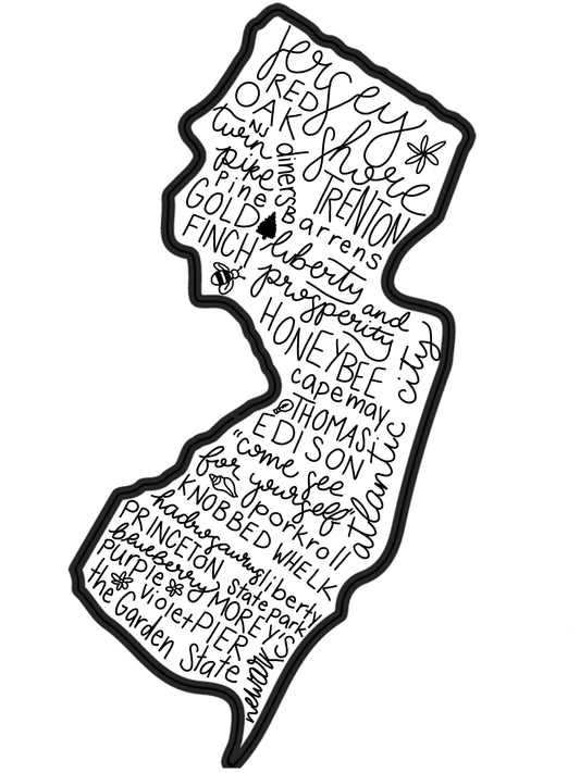New Jersey State Outline Word Art- Digital Download Print