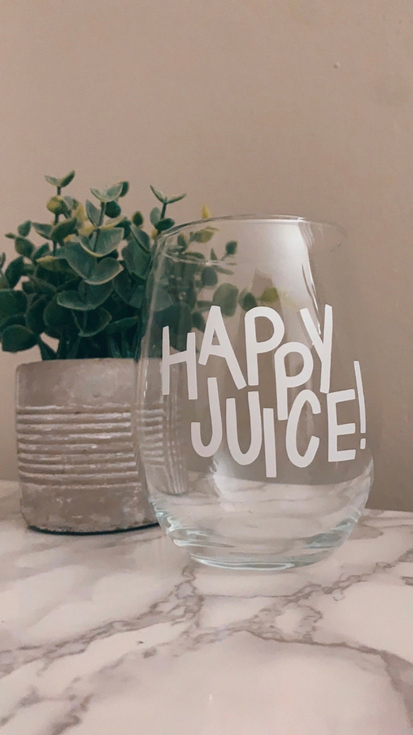 Happy Juice Wine Glass